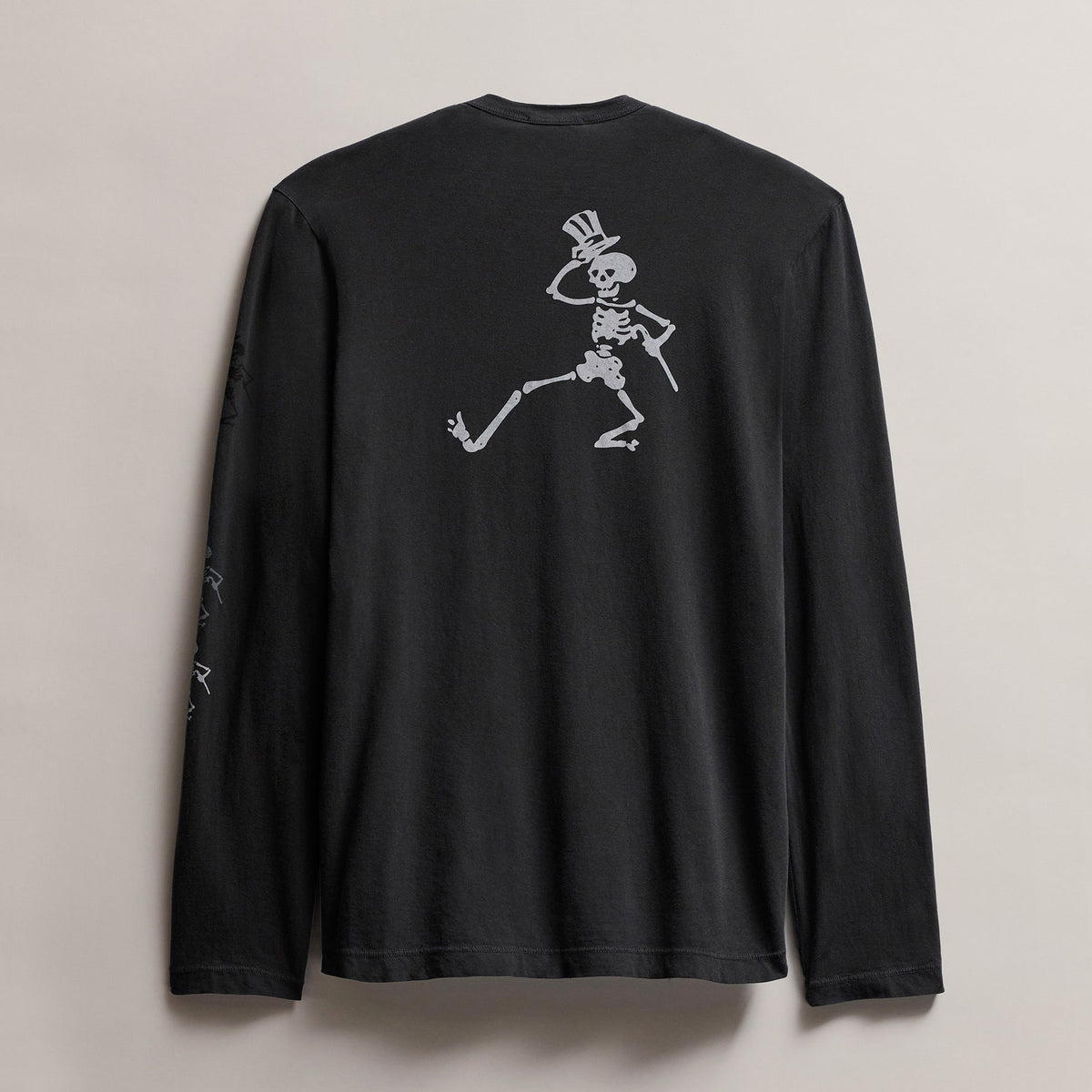 Men's Long Sleeve Crew Neck Grateful Dead Tee in Carbon Pigment | James Perse Los Angeles
