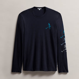 Men's Long Sleeve Crew Neck Grateful Dead Tee in Deep | James Perse Los Angeles