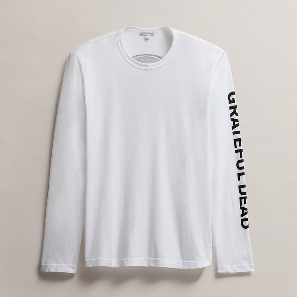 Men's Grateful Dead Long Sleeve in White/Black | James Perse Los Angeles
