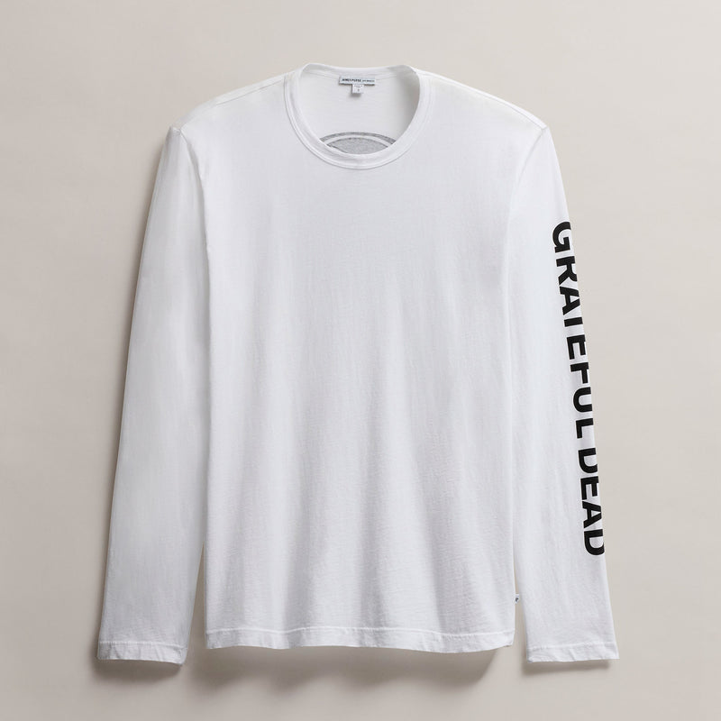 Men's Grateful Dead Long Sleeve in White/Black | James Perse Los Angeles