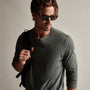 Long Sleeve Crew Neck in Alligator Pigment | James Perse Los Angeles