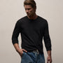 Long Sleeve Crew Neck in Black | James Perse Los Angeles