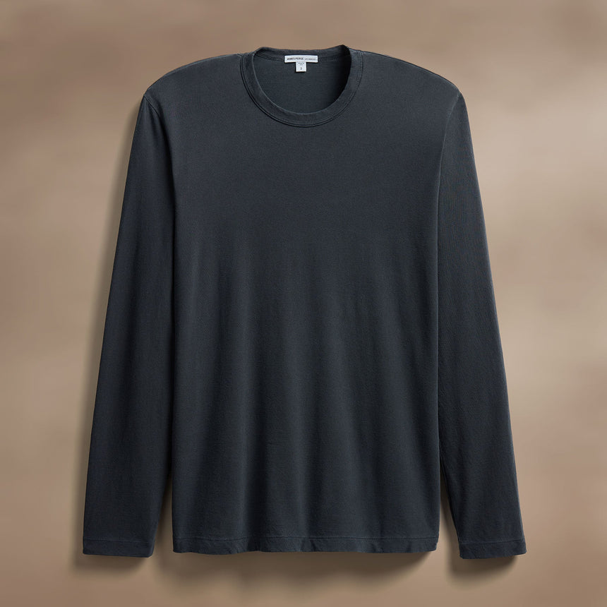 Long Sleeve Crew Neck in Blue Noir Pigment | James Perse Los Angeles