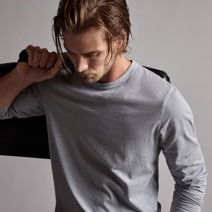 Long Sleeve Crew Neck in Breeze Pigment | James Perse Los Angeles