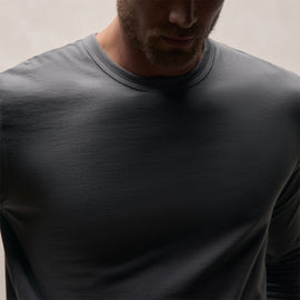 Long Sleeve Crew Neck in Cavalry Pigment | James Perse Los Angeles