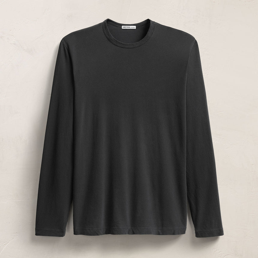 Long Sleeve Crew Neck in Carbon | James Perse Los Angeles
