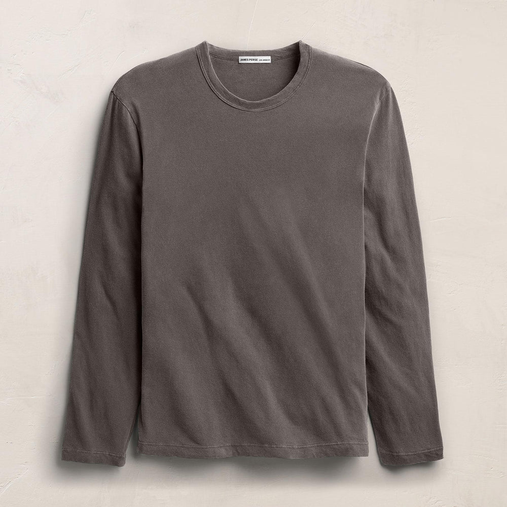 Long Sleeve Crew Neck In Dusty Brown Pigment | James Perse Los Angeles