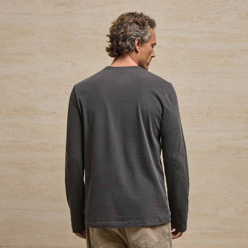 Long Sleeve Crew Neck In Dusty Brown Pigment | James Perse Los Angeles