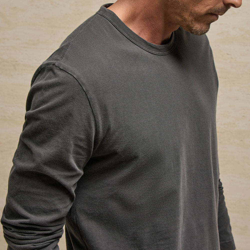 Long Sleeve Crew Neck In Dusty Brown Pigment | James Perse Los Angeles