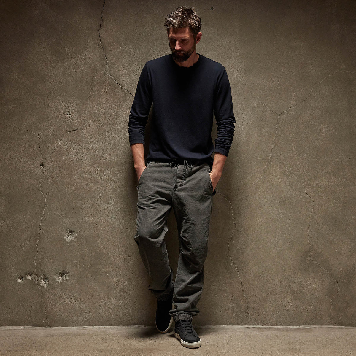 Long Sleeve Crew Neck in Deep | James Perse Los Angeles