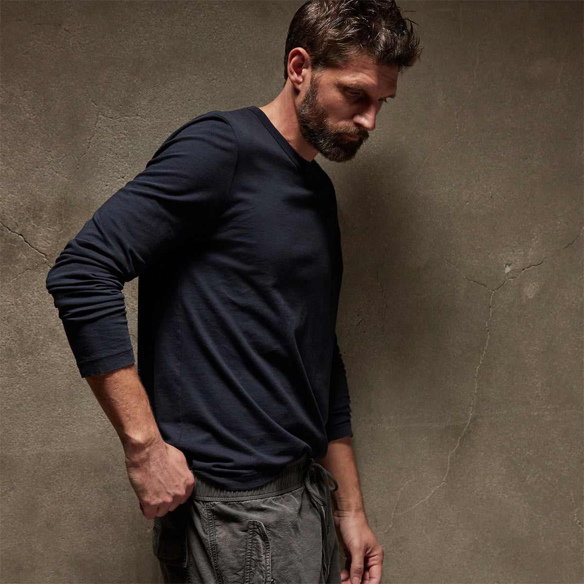 Long Sleeve Crew Neck in Deep | James Perse Los Angeles