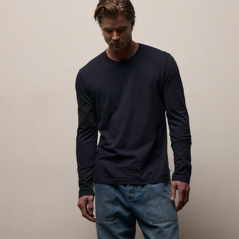 Long Sleeve Crew Neck in Deep | James Perse Los Angeles