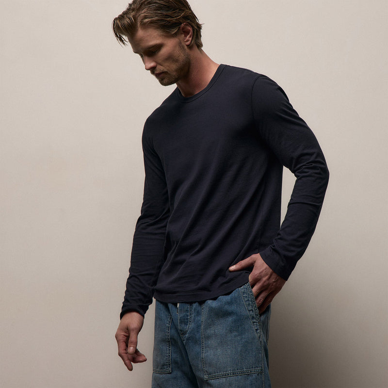 Long Sleeve Crew Neck in Deep | James Perse Los Angeles