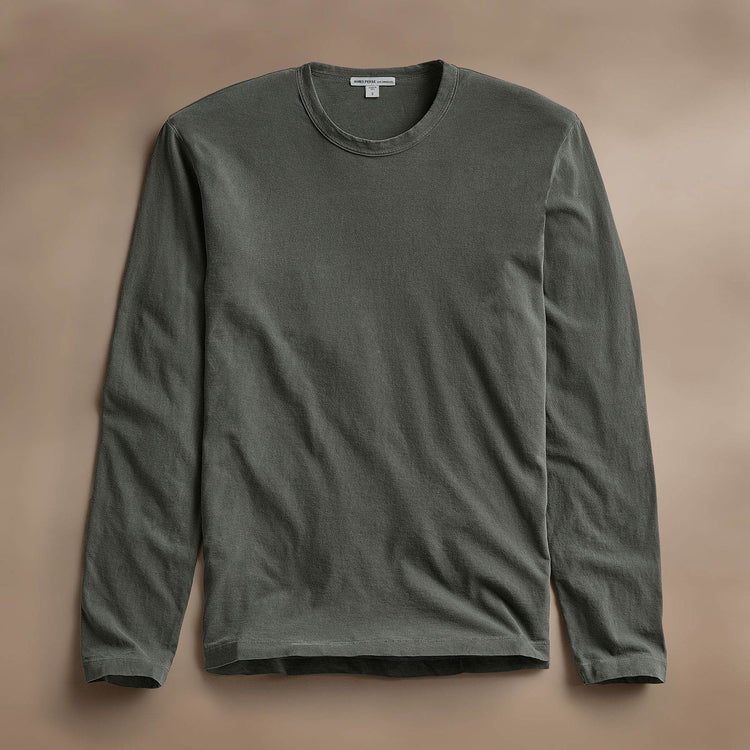 Long Sleeve Crew Neck in Granite Pigment | James Perse Los Angeles