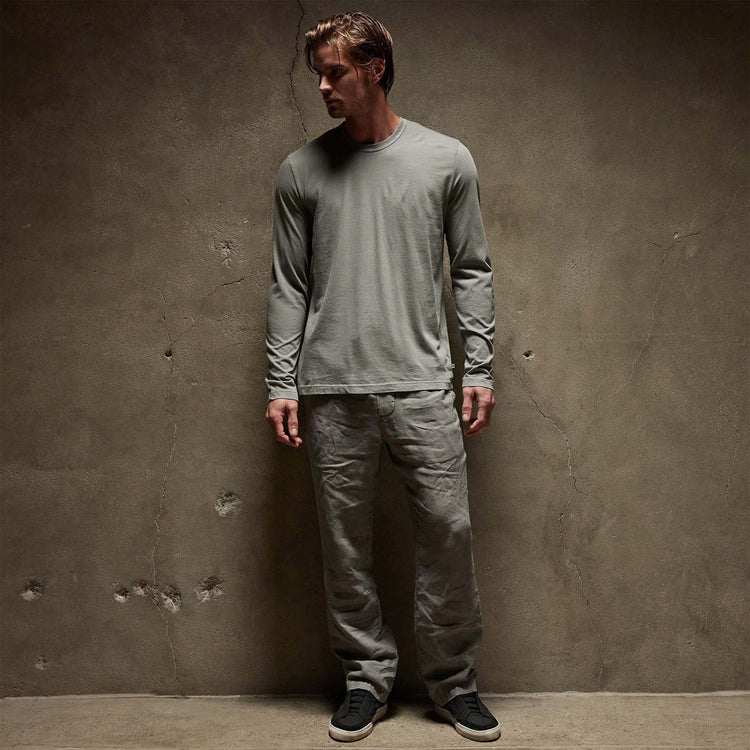Long Sleeve Crew Neck - Silver Grey Pigment | James Perse Los Angeles 