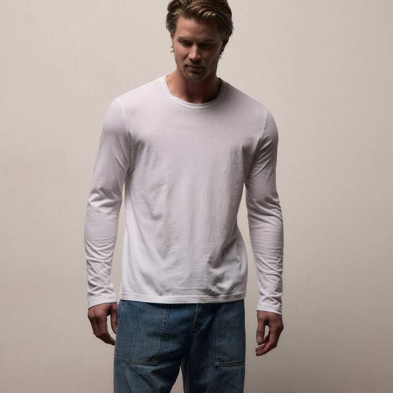 Long Sleeve Crew Neck - White