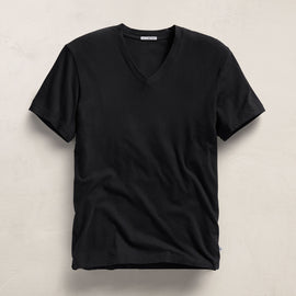 Short Sleeve V Neck in Black | James Perse Los Angeles