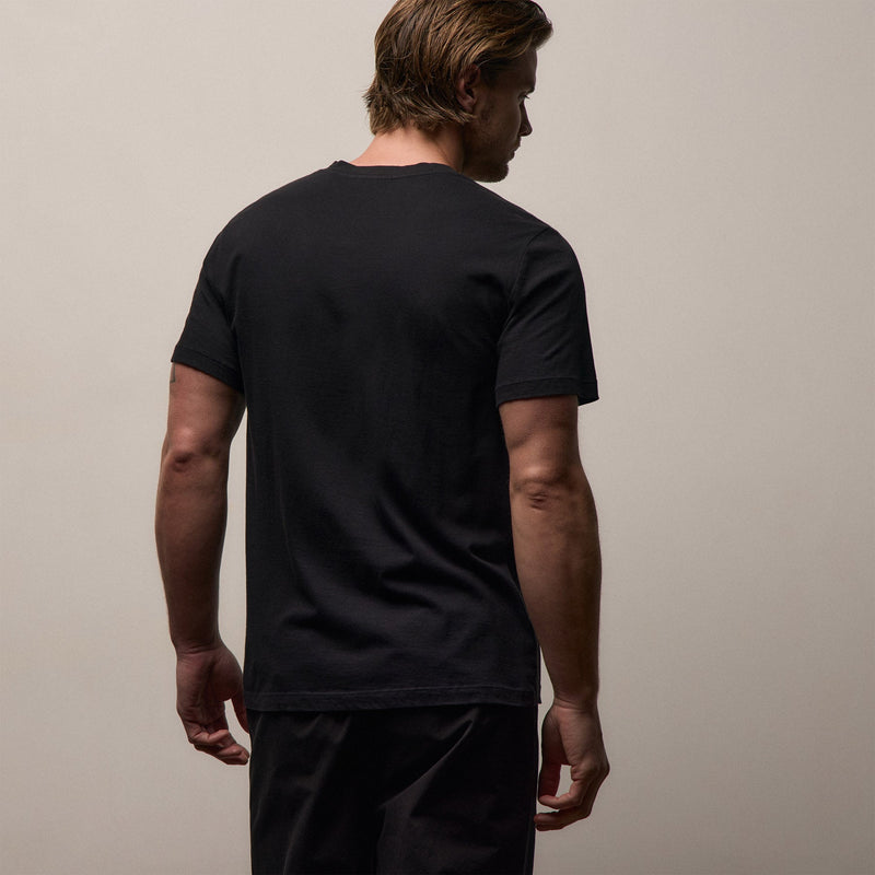 Short Sleeve V Neck in Black | James Perse Los Angeles