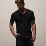 Short Sleeve V Neck in Black | James Perse Los Angeles