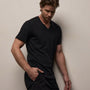 Short Sleeve V Neck in Black | James Perse Los Angeles