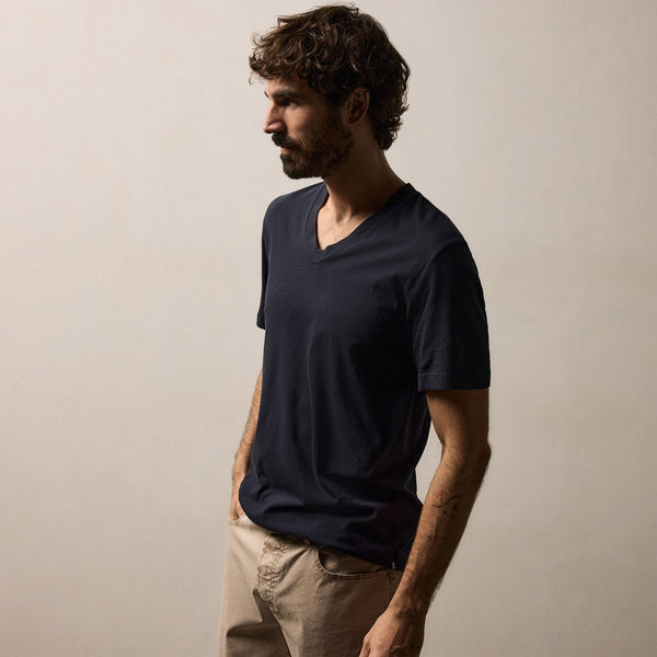Short Sleeve V Neck in Deep | James Perse Los Angeles