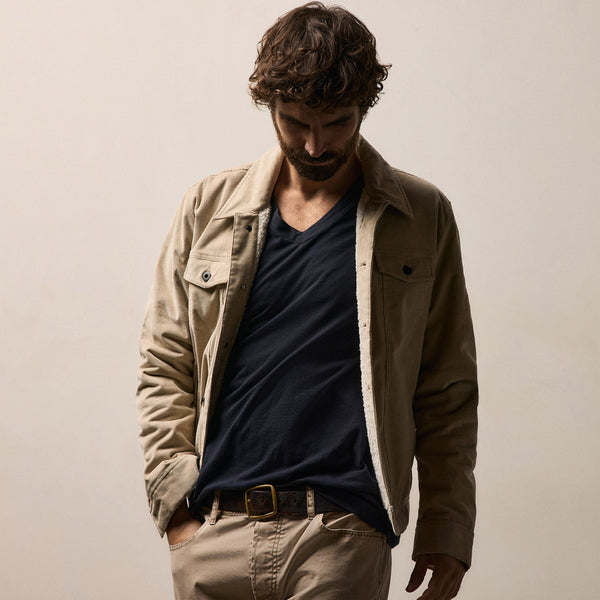 Short Sleeve V Neck in Deep | James Perse Los Angeles