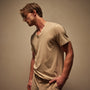 Short Sleeve V Neck in Sand Dune Pigment | James Perse Los Angeles