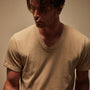 Short Sleeve V Neck in Sand Dune Pigment | James Perse Los Angeles