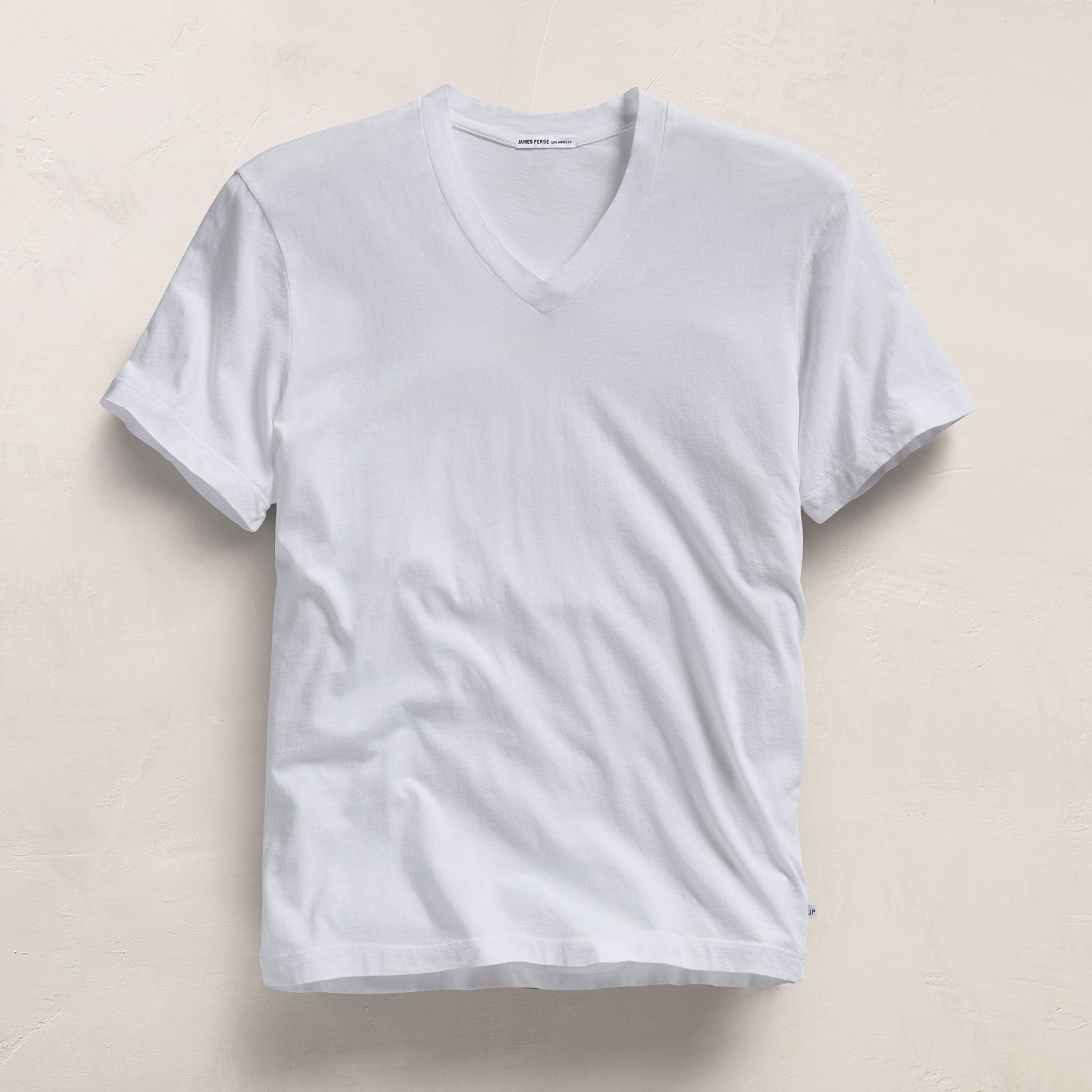 Short Sleeve V Neck in White | James Perse Los Angeles FLAT