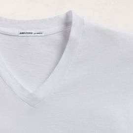 Short Sleeve V Neck in White | James Perse Los Angeles FLAT