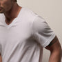 Short Sleeve V Neck in White | James Perse Los Angeles