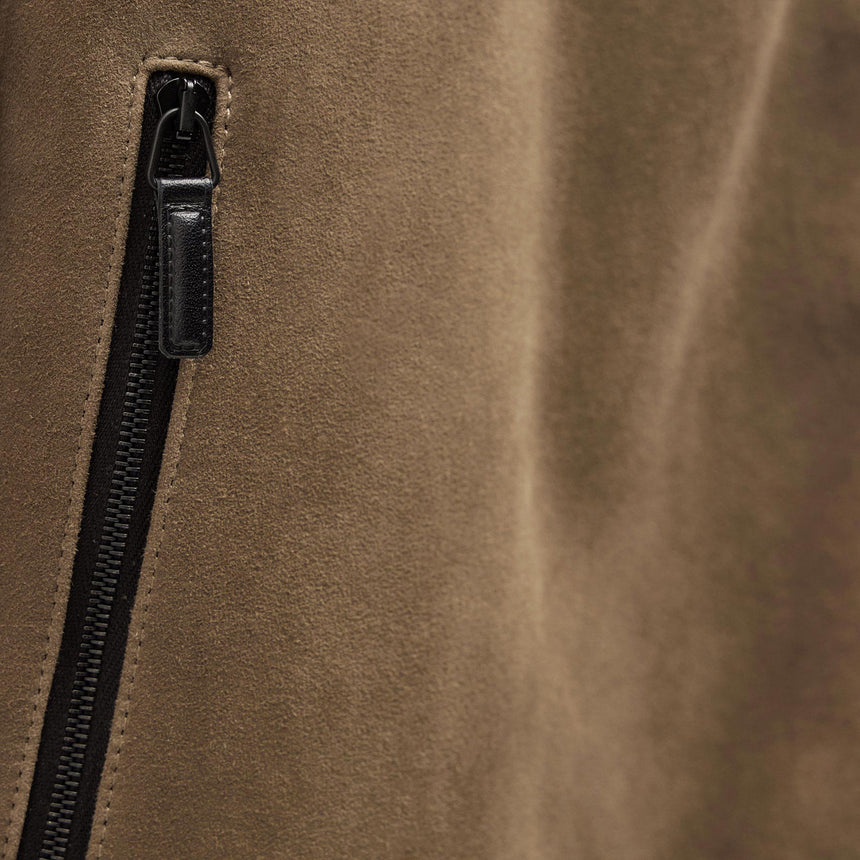 Suede Bomber Jacket - Coyote