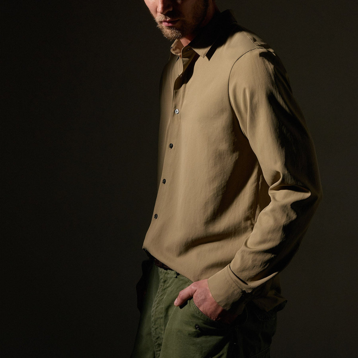 Matte Cabana Long Sleeve  in Cashew | James Perse Los Angeles