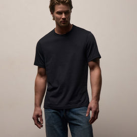 Heavy Luxe Jersey Crew in Black | James Perse Los Angeles
