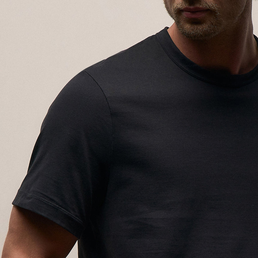 Heavy Luxe Jersey Crew in Black | James Perse Los Angeles