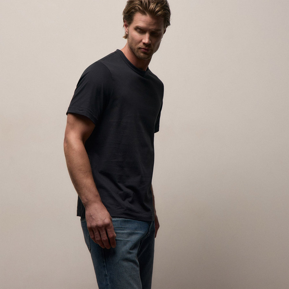 Heavy Luxe Jersey Crew in Black | James Perse Los Angeles
