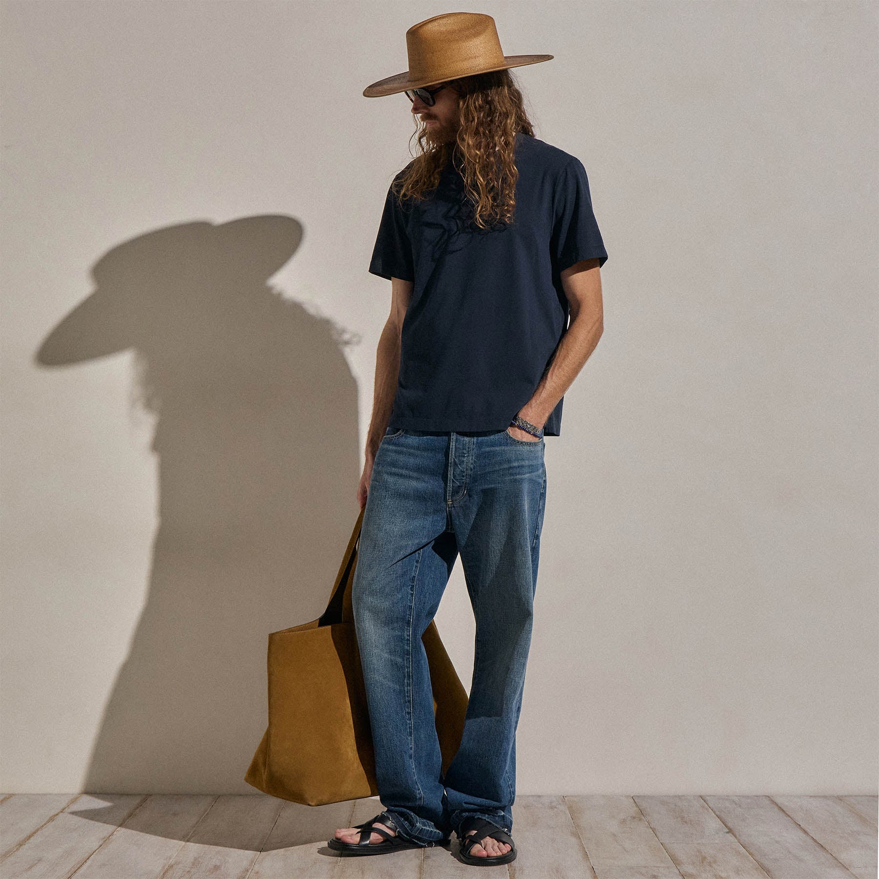 Heavy Luxe Jersey Crew in Blue Noir | James Perse Los Angeles