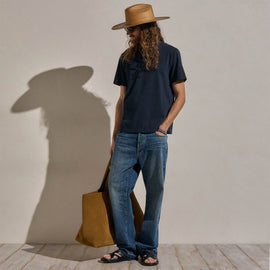 Heavy Luxe Jersey Crew in Blue Noir | James Perse Los Angeles