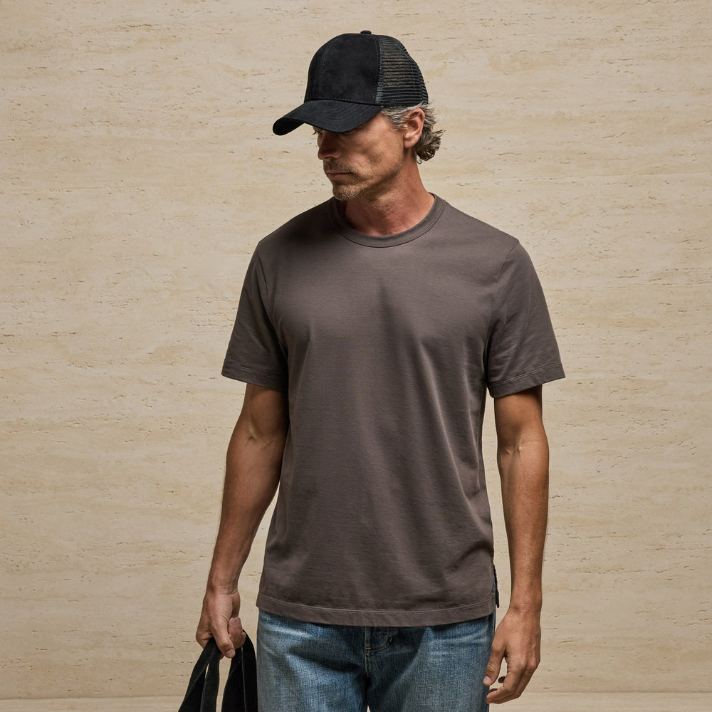 Heavy Luxe Jersey Crew in Dusty Brown | James Perse Los Angeles
