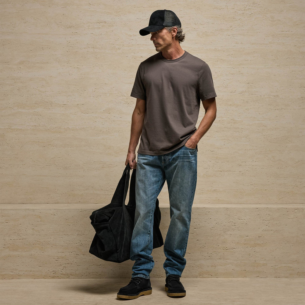 Heavy Luxe Jersey Crew in Dusty Brown | James Perse Los Angeles