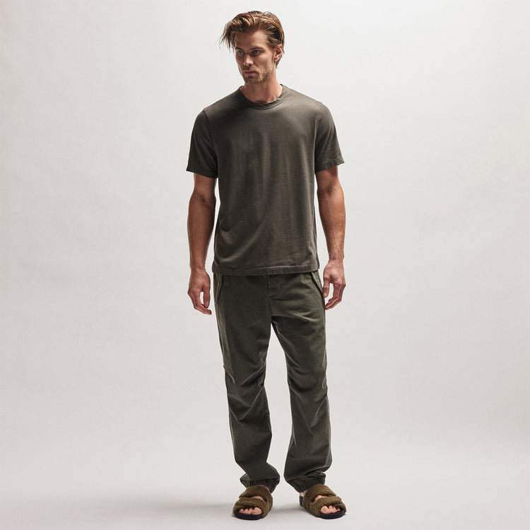 Heavy Luxe Jersey Crew in Dark Olive | James Perse Los Angeles