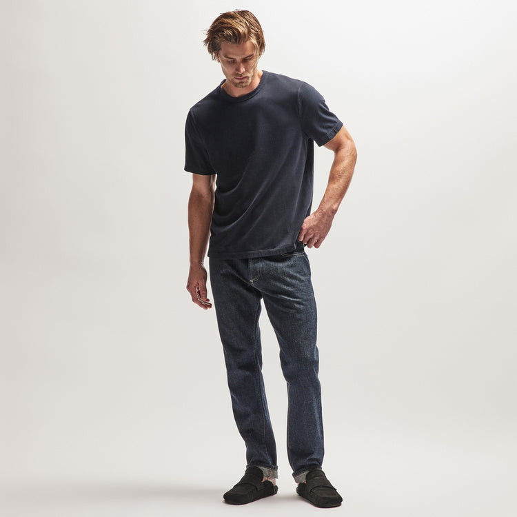 Heavy Luxe Jersey Crew in French Navy | James Perse Los Angeles