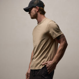 Heavy Luxe Jersey Crew in Light Khaki | James Perse Los Angeles