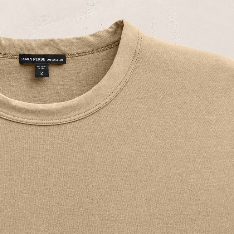 Heavy Luxe Jersey Crew in Light Khaki | James Perse Los Angeles