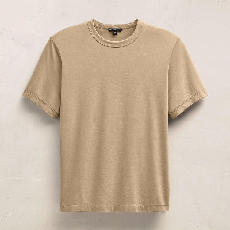 Heavy Luxe Jersey Crew in Light Khaki | James Perse Los Angeles