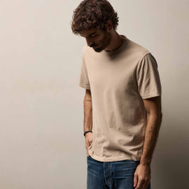 Heavy Luxe Jersey Crew in Stone | James Perse Los Angeles