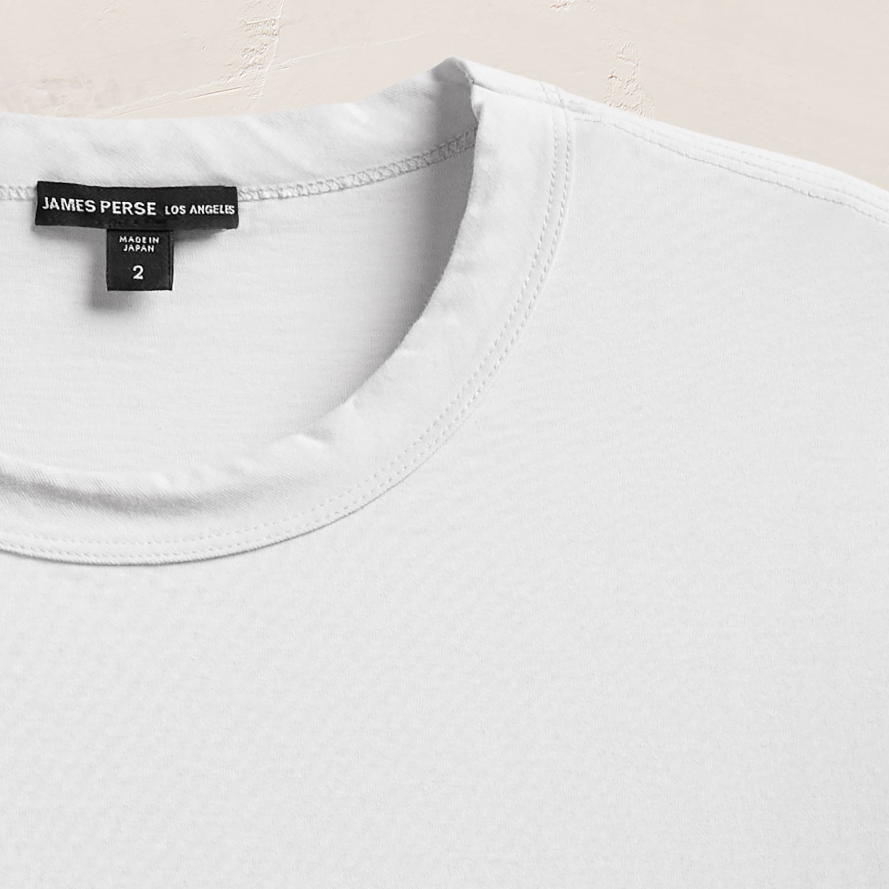 Heavy Luxe Jersey Crew in White | James Perse Los Angeles FLAT