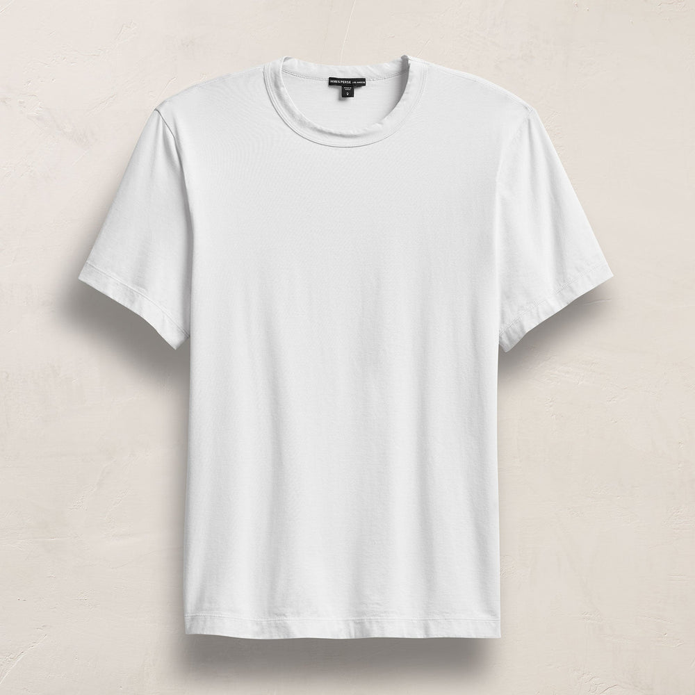 Heavy Luxe Jersey Crew in White | James Perse Los Angeles FLAT