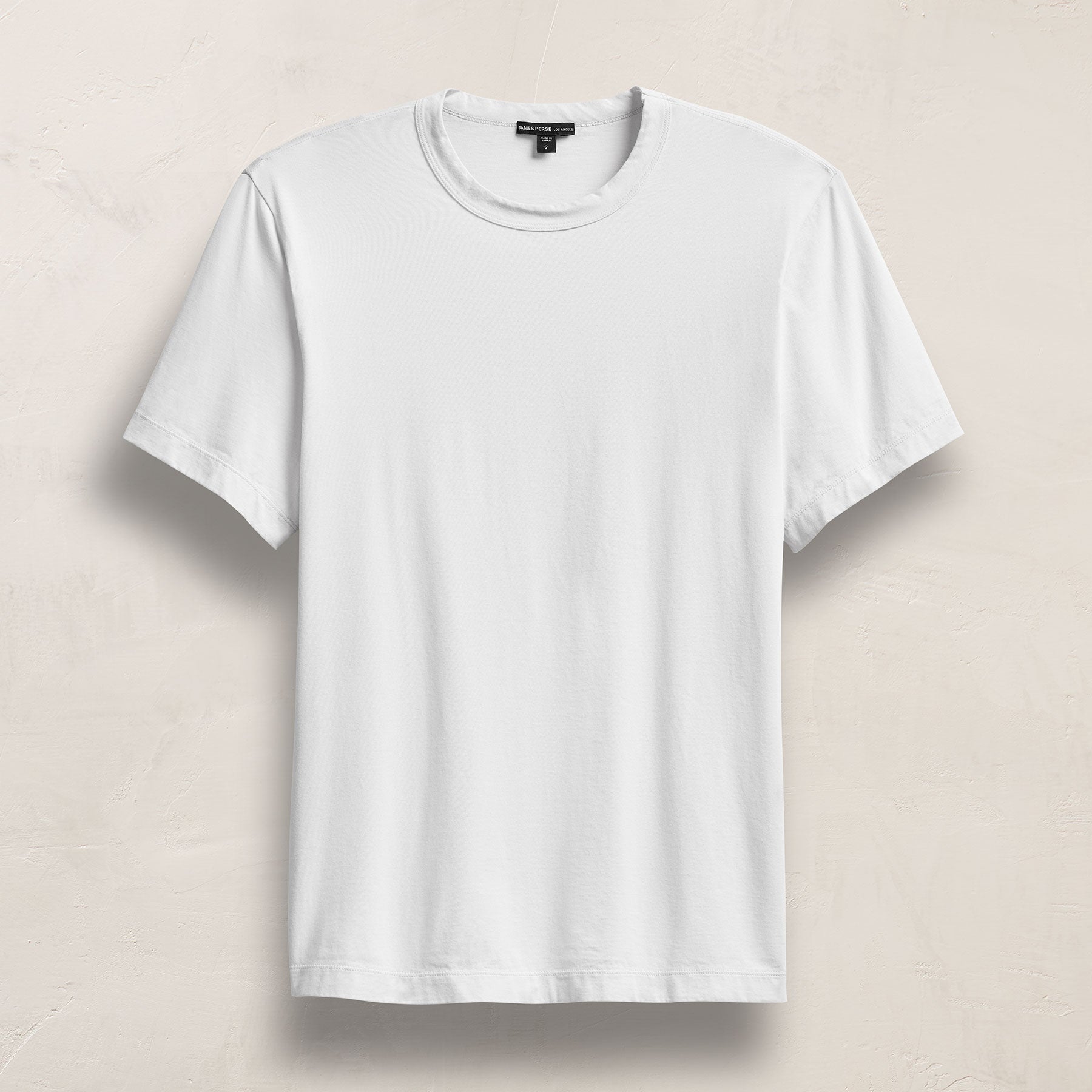 Heavy Luxe Jersey Crew in White | James Perse Los Angeles FLAT