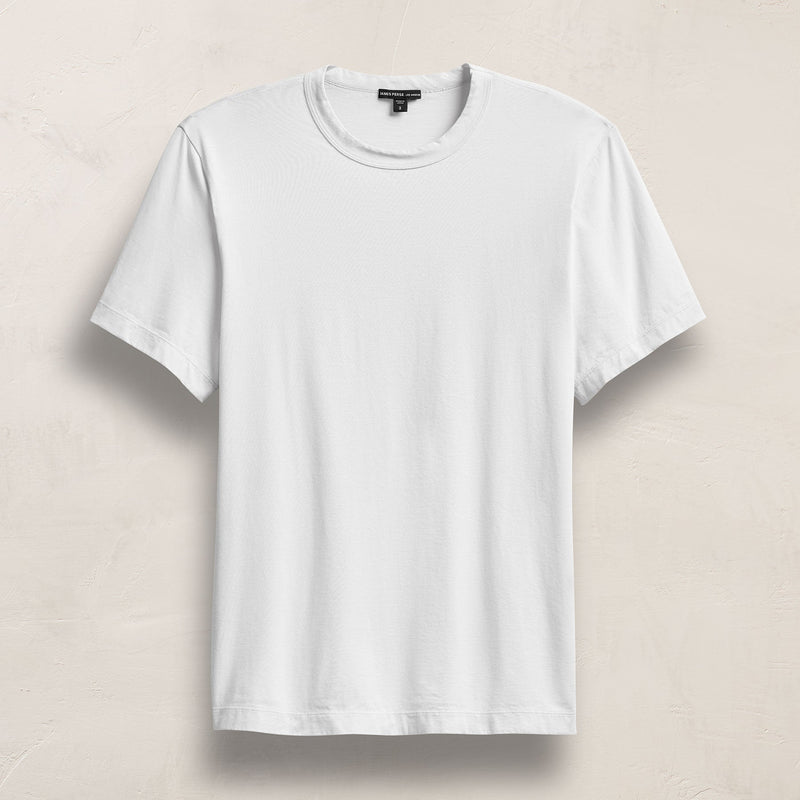 Heavy Luxe Jersey Crew in White | James Perse Los Angeles FLAT